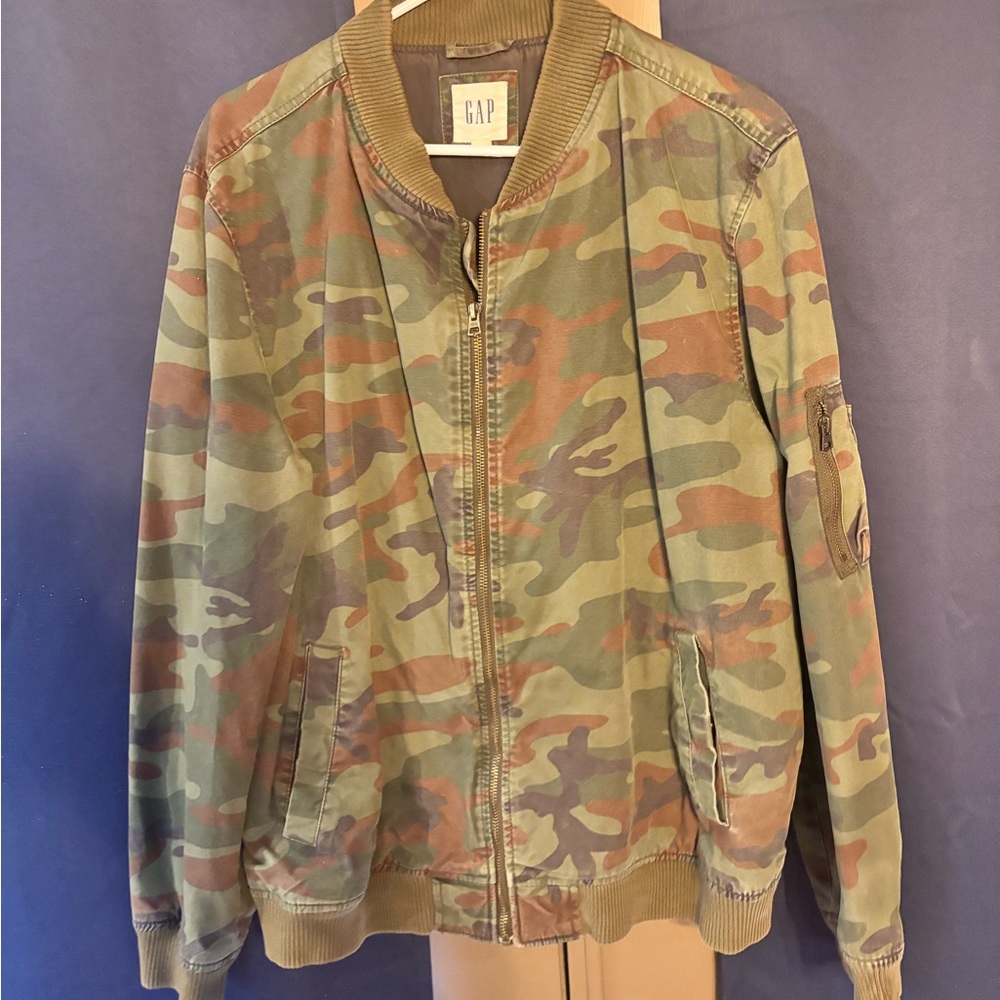 GAP Green and Brown Camo Jacket
